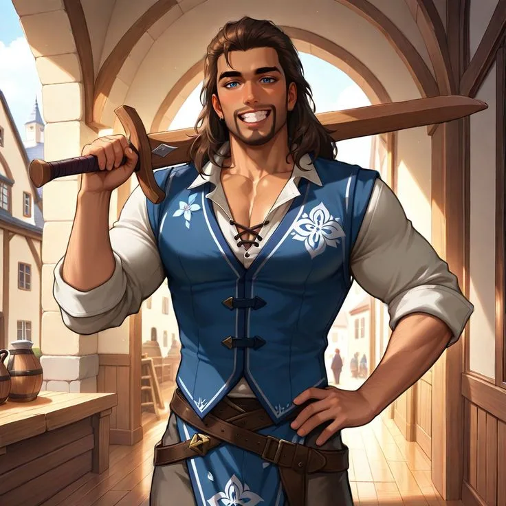 Giulio with his training sword